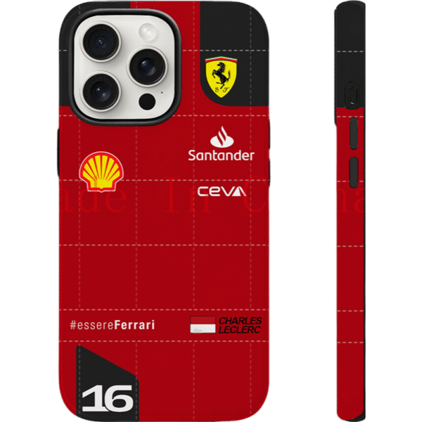 Ferrari Charles Leclerc Racing Magsafe Shockproof Case for iPhone 16 Pro Max - Stylish Film Shell