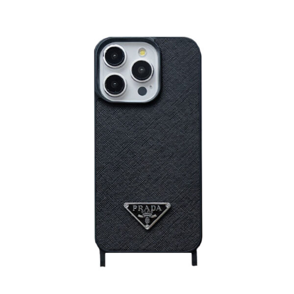 Leather PR Case With Strap For iPhone Black-PGS241837-GTOCASE