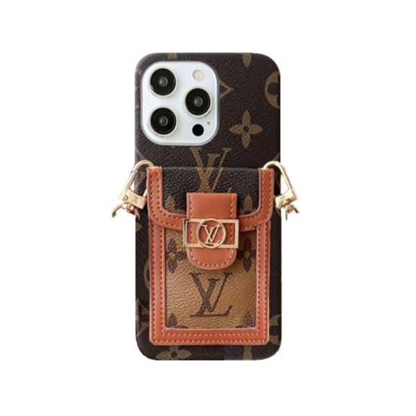 Monogram Dauphine iPhone Case With Card Holder And Strap Black -LQK240329-GTOCASE