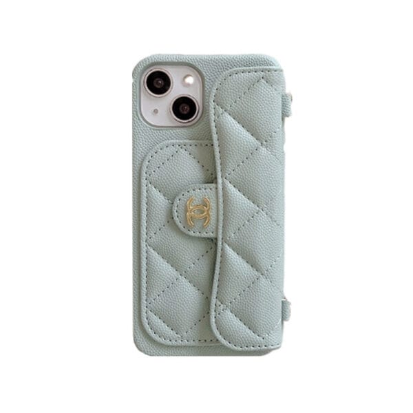 CC iPhone Case With Card Holder And Strap Green -SLK240104-GTOCASE
