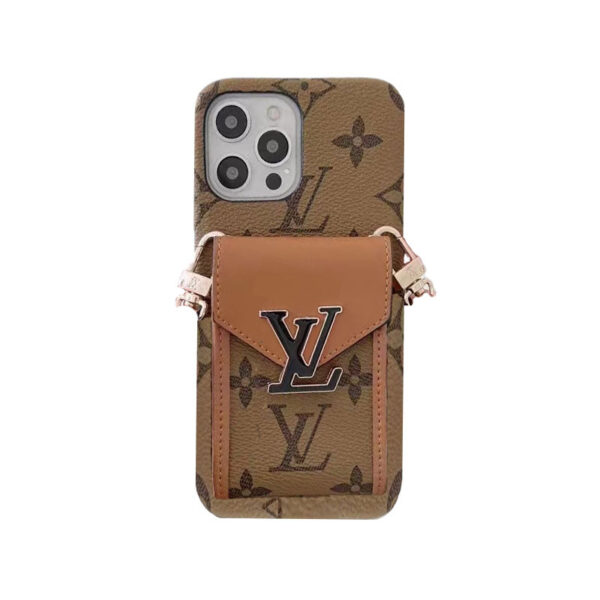 Monogram iPhone Case With Wallet And  Strap Yellow Printing -DGK240329-GTOCASE