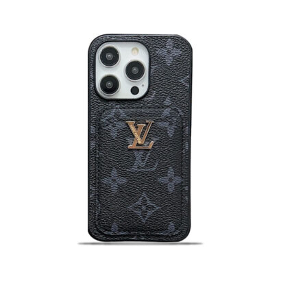 Classic KK iPhone Case With Card Holder -Black printing-KKD240313-GTOCASE