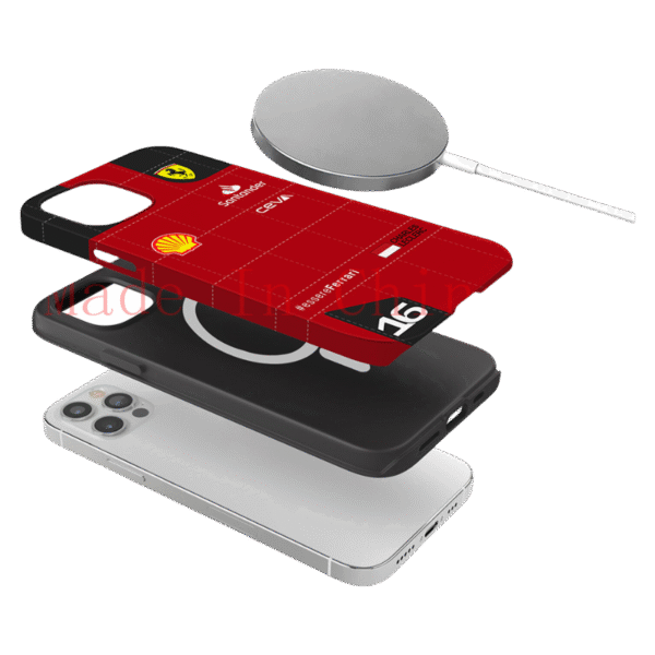 Ferrari Charles Leclerc Racing Magsafe Shockproof Case for iPhone 16 Pro Max - Stylish Film Shell