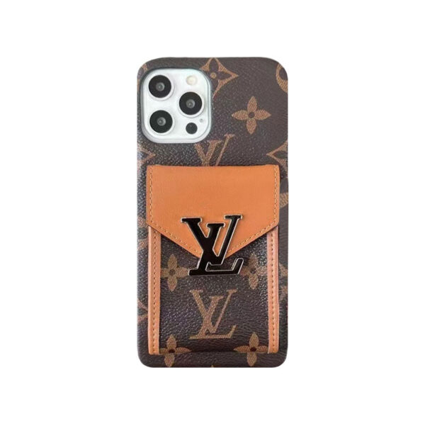 Monogram iPhone Case With Card Holder Yellow Printing -XK241701-GTOCASE