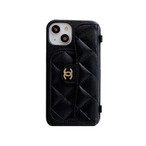 CC iPhone Case With Card Holder And Strap Pink -SLK240104-GTOCASE
