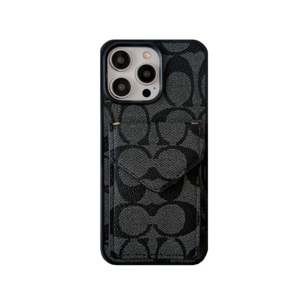 CH  iPhone Case With Card Holder And Strap Dark Brown -SJ240513-GTOCASE