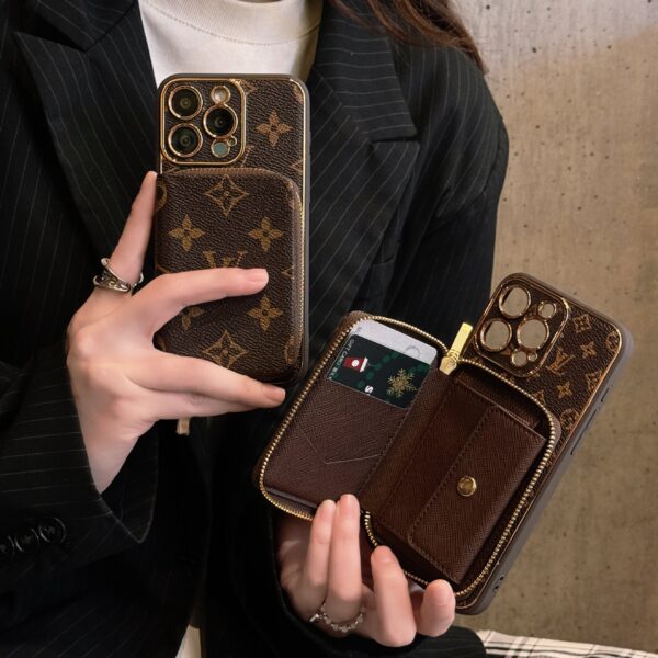 Monogram iPhone Case With Wallet Brown Big Printing-LQB240329-GTOCASE