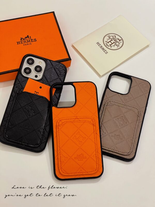 H Case With Card Holder For iPhone Orange-KBK241432-GTOCASE