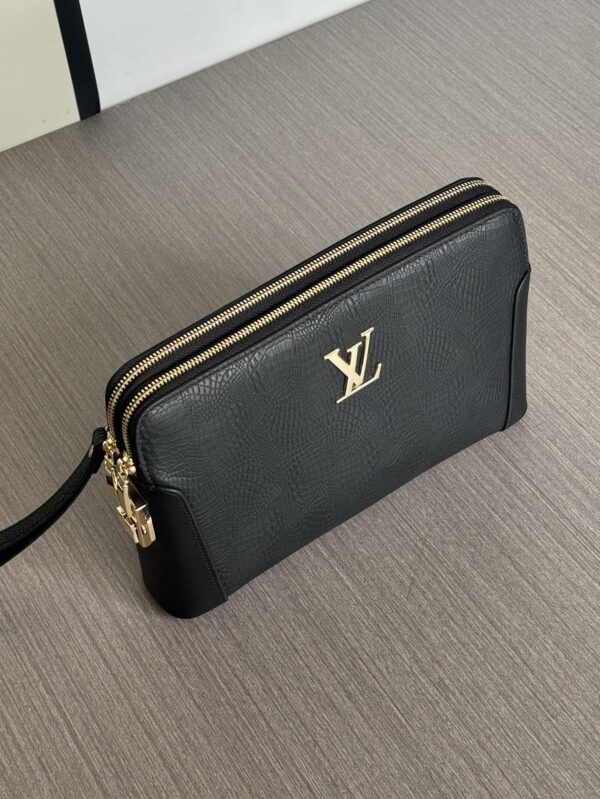 Top designer embossed leather clutch