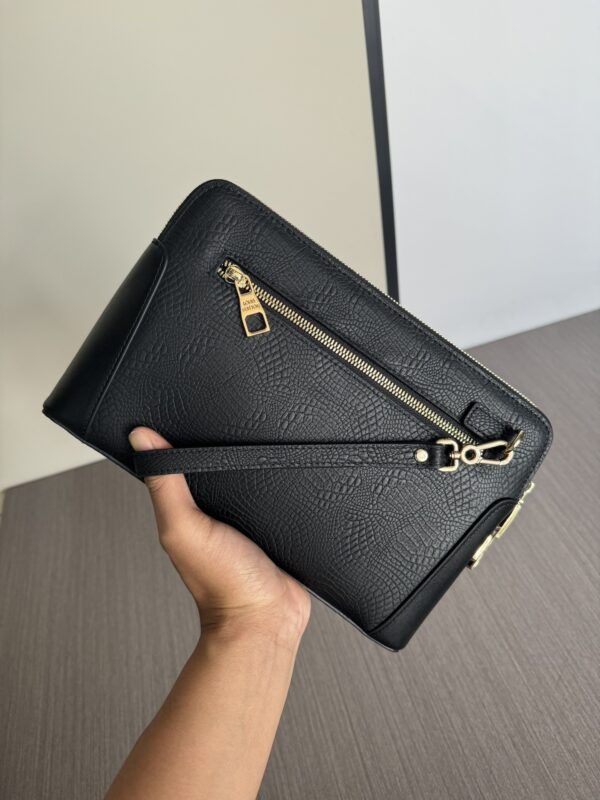 Top designer embossed leather clutch