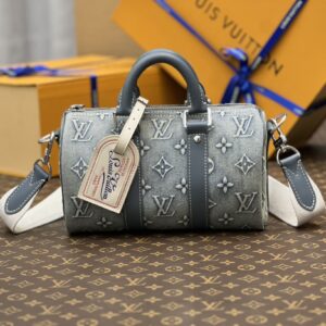 Vintage washed denim handbag