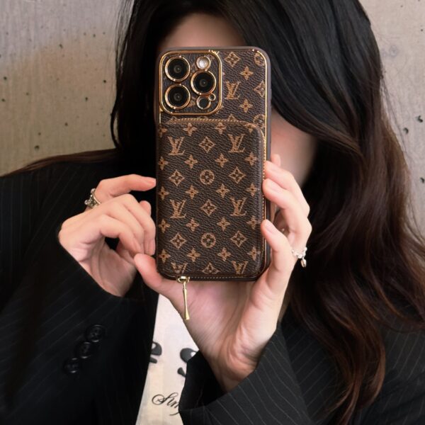 Monogram iPhone Case With Wallet Brown Small Printing-LQB240329-GTOCASE