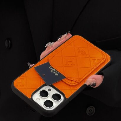 H Case With Card Holder For iPhone Orange-KBK241432-GTOCASE