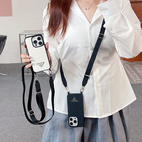 Leather PR Case With Strap For iPhone Black-PGS241837-GTOCASE
