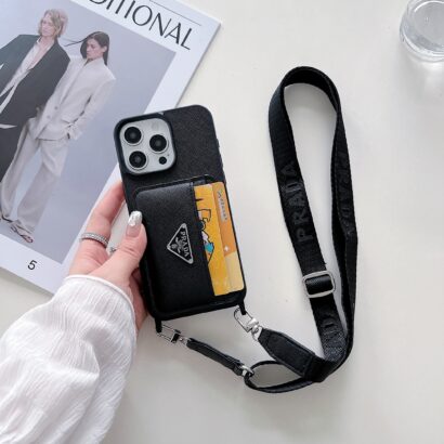 PR Case With Card Holder For iPhone Black-XFK241537-GTOCASE