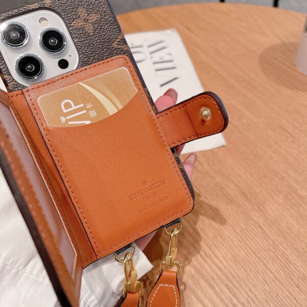Monogram iPhone Case With Wallet And Crossbody Strap Brown -QB240329-GTOCASE