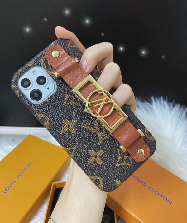 Leather Monogram iPhone Case With Holder-DK231215-GTOCASE