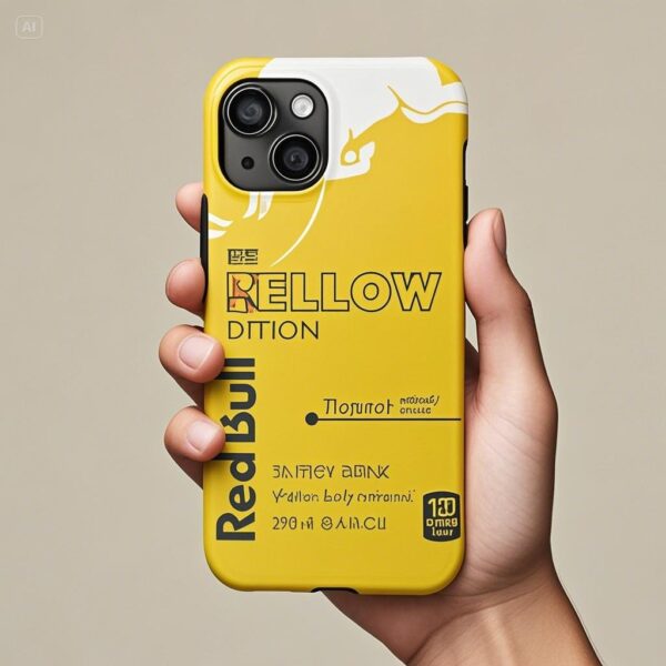 Vibrant Yellow Red Bull iPhone 16 Pro Max Case - Dual Layer Shockproof Protection for iPhone/Samsung/Xiaomi