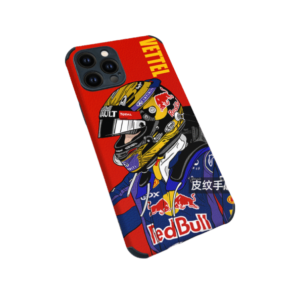 iPhone 16 Pro Max Case - Red Bull  Leather Texture Anti-Slip Full Cover - Vettel Series I