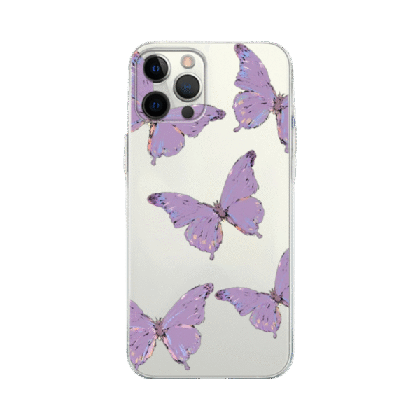Y2K Fashion Purple Butterfly iPhone Case - Slim Yellowing-Resistant Shockproof Cover
