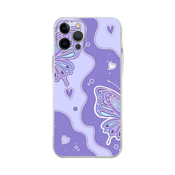 Y2K Fantastic Purple Butterfly iPhone Case - Slim Yellowing-Resistant Shockproof Cover