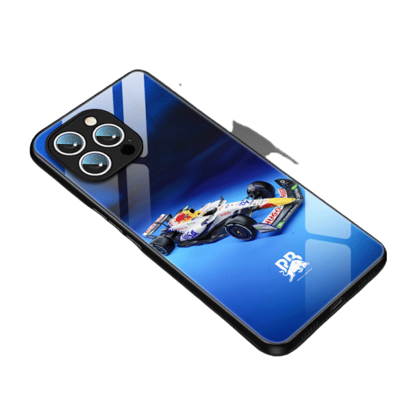 iPhone 16 Pro Max Case - Red Bull  Series  IV PU Leather Grip Cover, Anti-Slip Full Wrap Vettel Series III