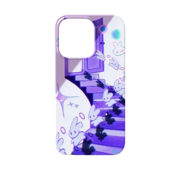 Y2K Aesthetic iPhone 16/15/14/13/12 Max Pro Max Case - Shockproof Glass Cover with Retro Vaporwave Design