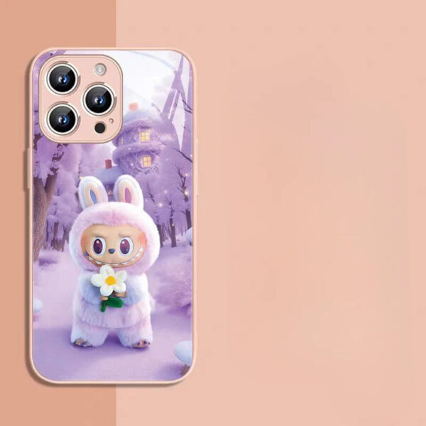 DT31 Labubu Designer Toy Glass Case for iPhone 16 Pro Max - Ultra-clear tempered glass with trendy art, military-grade shockproof protection, limited-edition collab
