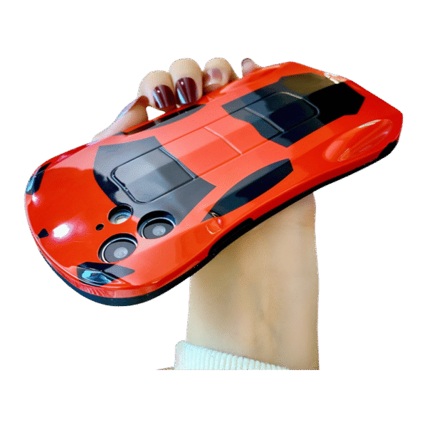 Trendy 3D Racing Car Glitter iPhone Case with Instagram-style design for iPhone 15 Pro Max/14 Pro Max/13 Pro Max - Sparkling full protection case
