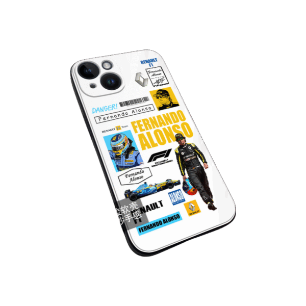 Military-Grade Shockproof iPhone 16 Pro Max Case with Ultra-Thin Feather Grip & Precision Fit - White Racing Silicone Phone Cover