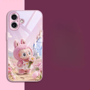DT21 Labubu Designer Toy Glass Case for iPhone 16 Pro Max/15 Pro Max/14 Pro Max - Premium 2.5D tempered glass with exclusive artwork & military-grade shockproof protection