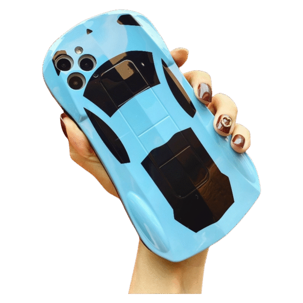 3D Racing Car Glitter iPhone Case with full edge protection for iPhone 16 Pro Max/15 Pro Max/14 Pro Max - Unique 3D design & vibrant sparkle colors