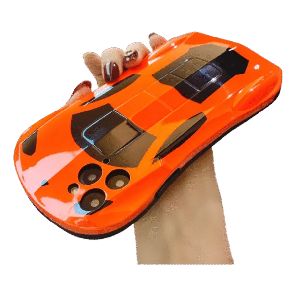 3D Racing Car Glitter iPhone Case with full-border protection for iPhone 16 Pro Max/15 Pro Max/14 Pro Max - unique 3D design & sparkling glitter finish