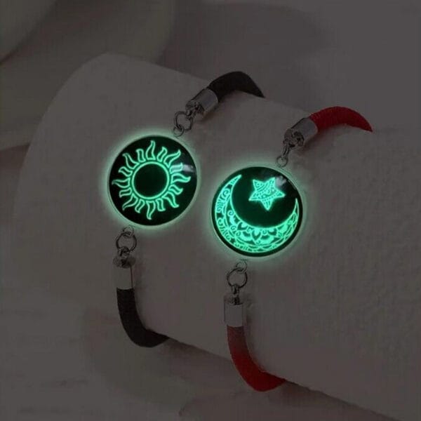 Matching sun and moon symbols bracelet, high-quality stainless steel jewelry, ideal anniversary gift for him and her - B01