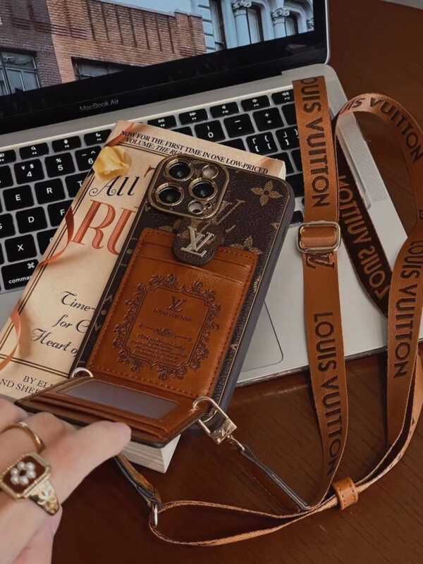 Monogram iPhone Case With Card Wallet And Strap -Big printing-ZQB231228-GTOCASE
